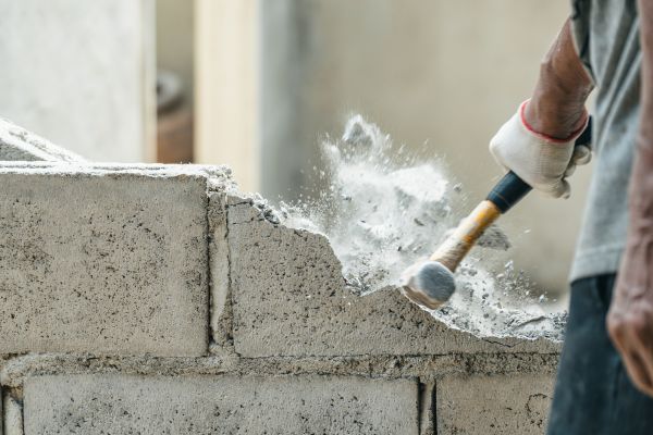 Block Wall Demolition in Temple